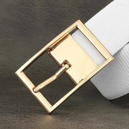 Belts High Quality Pin Buckle Men Leather Designer Luxury White Waistband Casual Young Jeans Cintos Masculinos