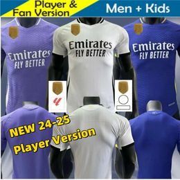 24/25 Real Madrids Soccer Jerseys 2024 Home Away Player Version MODRIC RUDIGER ARDA GULER VINI JR. RODRYGO Mens Football Shirts BELLINGHAM CAMAVINGA TCHOUAMENI