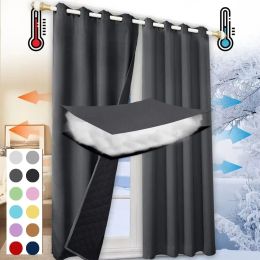 Curtains Winter Cotton Curtains Customised Thermal Insulation Coldproof Soundproof and Windproof Curtains Household Thickened Curtains