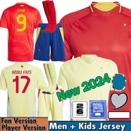 Spagna 24 25 Maglia da calcio MORATA FERRAN ASENSIO 2024 Euro Cup Maglia da calcio della squadra nazionale spagnola 2025 Uomo Bambini Kit Set Casa Lontano Camisetas Espana RODRI OLMO