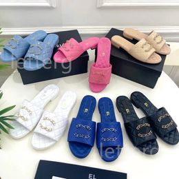 Designer Slippers sandals 2024New loafer pool Casual Shoe Womens sexy sliders girl Summer Beach luxury slide sandale gift 7 color