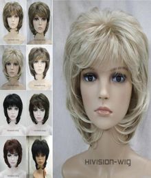 charming beautiful new sell 8 Colours Short Curly Women Ladies Hair Daily wig Natural Hivision62314682364151