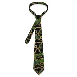 Bow Ties Baroque Print Tie Tropical Palm Leaves Business Neck Men Women Cool Fashion Necktie Accessories Quality Graphic Collar