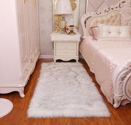 Plush carpet bedroom fur imitation wool bedside sofa rectangular blanket washable seat dressing table cushion34560364675538