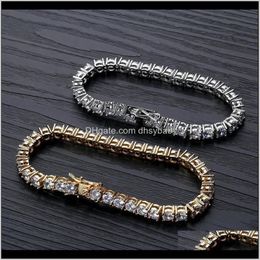 Designer Hip Hop Jewellery Men Diamond Tennis Bracelet Iced Out Bling Bangles Love Luxury Charm Bracelets Pour Hommes Gold S300t