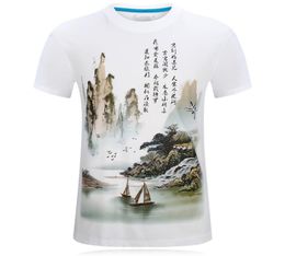 New mens summer tees shirt Retro Landscape Painting 3d designer t shirt print clothes fashion streetwear plus size loose tshirts f3692322