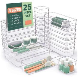 Drawers Clear Plastic Desk Drawer Organisers Set Storage Organiser Kitchen Bathroom Organisers of Cabinets and Drawers Makeup StorageBox