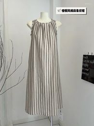 Casual Dresses Striped Dress Loose Comfy Lady Slip Fairy Women Skirt Summer Korean Fashion Women's Clothe