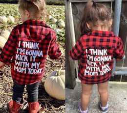 2018 Spring Baby Boys Girls Long Sleeve Shirt Plaids Red Black Checks Tops Blouse Cotton Clothes Outfit 15Y Kids Children Shirt4781520