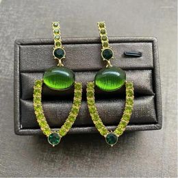 Stud Earrings Fashion People Temperament Green Vintage Earring Multicoloured Pendientes Brincos Women's Ear