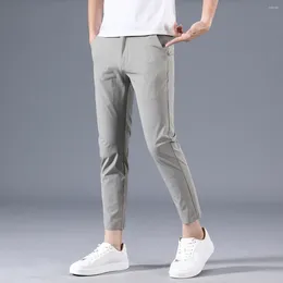 Men's Suits 2024 Gentleman Non Ironing Straight Leg Suit Pants With Elastic Sports Style Male's Slim Fit 4841