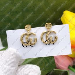 Stud Earrings Designer For Women Vintage Double Letter Iconic Classic Gold Plating Studs Earring High Quality With Original Box Luxury Valentines Day Gifts