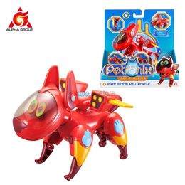 Transformation toys Robots PETRONIX DEFENDERS Max Mode Pet pup-e 2-in-1 transformation from dog to plane figure transforming Anime childrens toy for gift 2400315