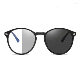 Sunglasses Anti Blue Rays Computer Pochrom Glasses Women Vintage Round Frame Gaming Men Eyestrain Light Blocking Eyewear