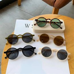 Sunglasses Korean Style Driving Small Frame Brand Designer Eyewear Vintage Sun Glasses Leopard Black Round For Women