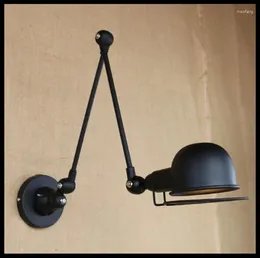 Wall Lamp E14 Vintage Jielde Black Metal 2 Arms Industrial Loft Style Light