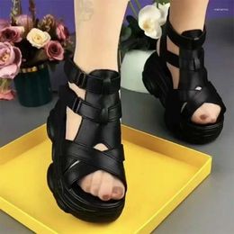 Sandals High Heels Women's 2024 Summer Buckle Shoes Female Open Toed Thick-soled Roman Fish Mouth Zapatos De Mujer