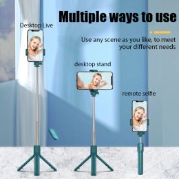 Monopods Bluetooth Wireless Selfie Stick Extendable Foldable Tripod Phone Stand Shutter Remote For IOS Android Smartphone Travel Vlog