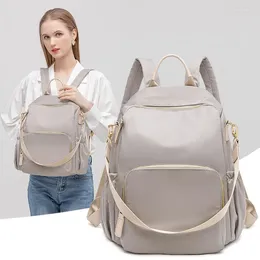 School Bags Anti-theft Oxford Cloth Backpack Female Bag 2024 Korean Version Of The Fashionable Versatile Nylon Canvas Travel