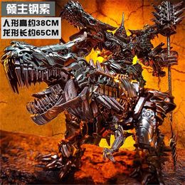 Transformation toys Robots Black Mamba LS05 Oversize Enlarged Dinosaur Leader Ancient Action Figure Robots Deformed Anime Figur Model Toys High 38CM yq240315