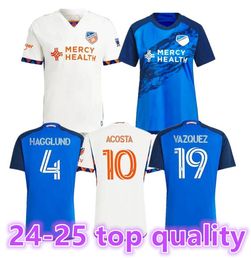 23 /24 FC Cincinnati Soccer Jerseys Kids Kit Man 23/24 Football Shirt Home Blue Away White BOUPENDZA ACOSTA ROBINSON MIAZGA BARREAL Goalkeeper8899