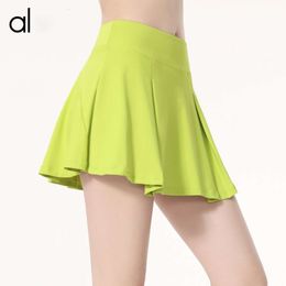 2024Aloyoga Dress Sports Short Women's Tennis Anti Glare Dry Pants Skirt, Yoga Suit, Running Shorts, Solid Colour