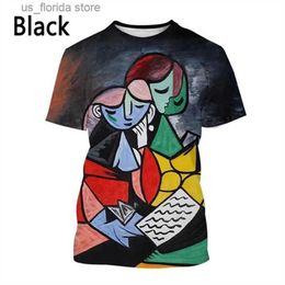 Men's T-Shirts 3D Printed T-shirt Pablo Picasso Classic Oil Painting T Shirts Mens And Womens Clothing Summer Casual Short-slved Tops Ts Y240321