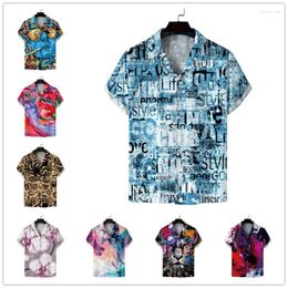 Men's Casual Shirts Hawaiian Shirt T-shirts For Men Short Sleeve Tee Tops Oversized Summer Dress Clothing Animal Print