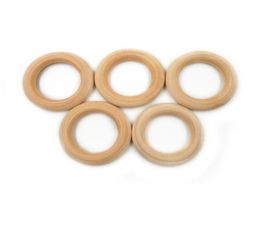 50Pcs 40mm Quality Natural Wood teething beads Wood Ring Kids Children DIY wooden Jewellery Making Craft bracelet necklace9221457