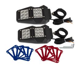 Motorradspiegel 175quot 2quot Seitenrückansicht Dreifarbiger Rahmenrückspiegel mit LED-Lichtwaren für UTV ATV8346472