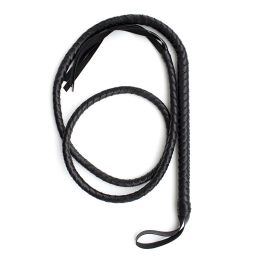 Leashes 1.9 M Shepherd PU Leather Whip Black Horse Whip Cos Knight Equipment Photo Props Pet Ranch Training Supplies Big Dog Accessories