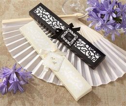 Chinese Imitating Silk Blank Side Hand Fans Wedding Fan Decoration Fan Bride Accessories Weddings Guest Gifts 50 PCS Per 4682330