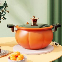 6L8L Orange Pumpkin Micro Pressure Pot Home Type Soup Multifunctional Non Stick Gas Stove Universal 240308