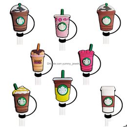 Drinking Sts Coffee Summer Drink Sile St Toppers Accessories Er Charms Reusable Splash Proof Dust Plug Decorative 8Mm/10Mm Drop Delive Ot6Px