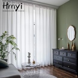Curtains Soft White Tulle Curtains For Living Room Japan Style Voile Sheer Window Curtain For Bedroom Thick Chiffon Curtains For Kitchen