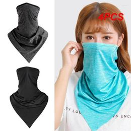 Bandanas 4PCS Outdoor Cycling Breathable Silk Neck Cover Face Bandana Windproof Dust Cool Scarf Wrap Sports Neckwear Headband