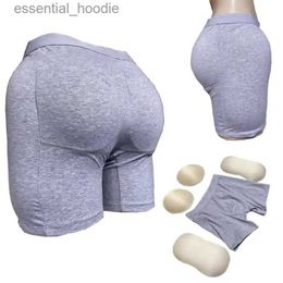 Men's Body Shapers Men Shaper Cotton Underwear Control Panties Padded Butt Lifter Removable Inserts BoxersC24315