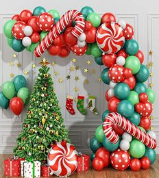 Christmas Party Supplies Balloon Set Crutches Candy Aluminium Film Balloon Decoration New Year Arch4955477