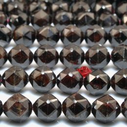 Loose Gemstones Natural Red Garnet Stone Diamond Faceted Round Beads Wholesale For Jewellery Making Stuff Semi Precious