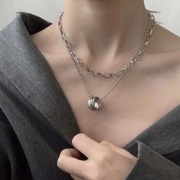 Pendant Necklaces Punk Multilayer Ball Necklace For Women Sexy Metal Chain Fashion Hip Hop Party Jewellery