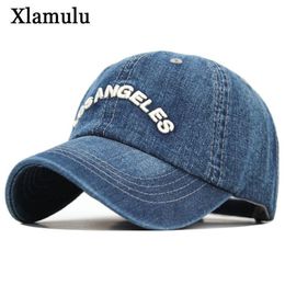Xlamulu Denim Baseball Cap Men Women Jeans Snapback Caps Casquette Plain Bone Hat Gorras Men Losangeles Casual Dad Male Hats T2007282e