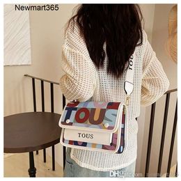 Womens Bag 2024 Designer Spring New Personalized Design Contrast PU Popular Letter Tote Crossbody Bag 5 Colours