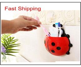 Creative Home Accessories Cartoon Ladybird Toiletries Toothpaste Holder Bathroom Sets Suction Hook qylOva packing20106041869