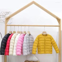 Down Coat 90% White Duck Feather Children Clothes 2024 Autumn Light Weight Kids Jackets O-Neck Winter Baby Fluffy Liner