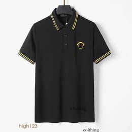 2024 Designer's New Polos Shirt Luxurious Design with Embroidered Head on the Chest Senior Office Men's T-shirt Fashion Summer Clothing M-3XL 967