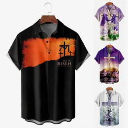 Men's Casual Shirts Custom Logo ShirtsShort Sleeve Button Down Beach Flower Shirt And Shorts T Pocket Pyjama Short Slim