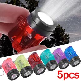 Flashlights Torches 1/5pcs Mini Keychain Colourful Battery Powered Pendant LED Luminous Key Chain Light For Outdoor Camp