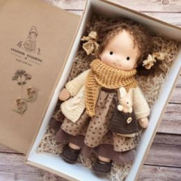Mini Waldorf Cute Plush Doll Girl Native Enamel Doll Artist Handmade Kawaii Childrens Christmas Gift Dolls for Girls Toys 240312