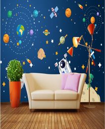 3d po wallpaper on the wall custom mural Hand drawn cartoon cosmic starry spaceship Home decor living Room wallpaper for walls 1323887