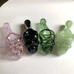 4 Inches Skull Glass Pipe Dab Rigs Smoking Water Bong Bowls Oil Nail Tobacco Hand Water Pipe Glass Oil Burner Bubblers LL